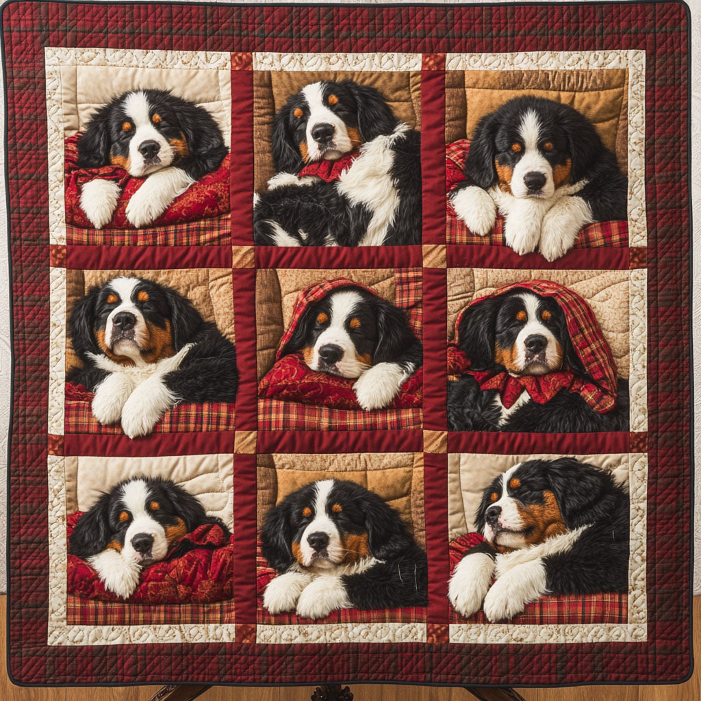 Bernese Mountain Haven Quilted Blanket Independence Day 2026 Gift For Cute Decor - Tradiviet