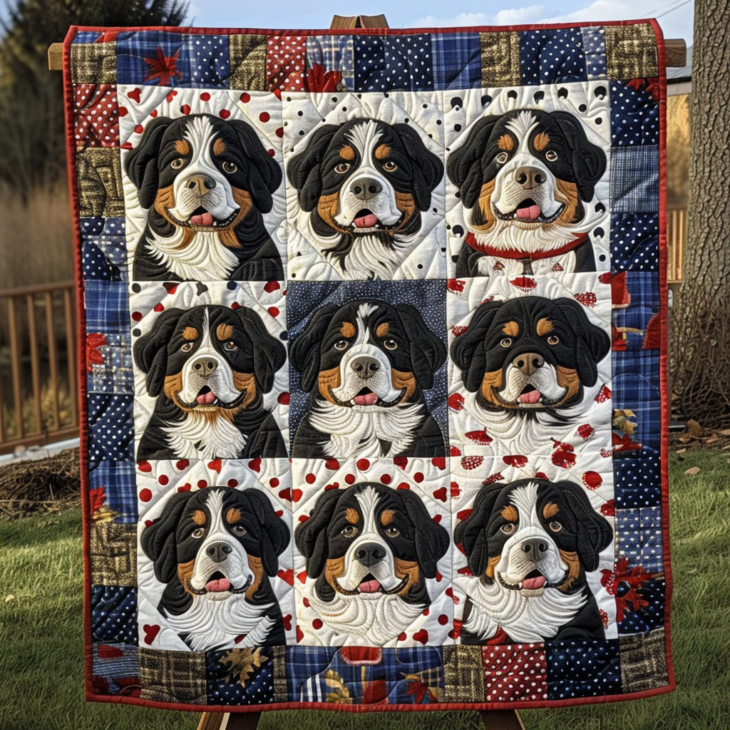Bernese Mountain Magic Quilted Blanket July 4 1776 July 4 2026 Gift For Home Accent - Tradiviet