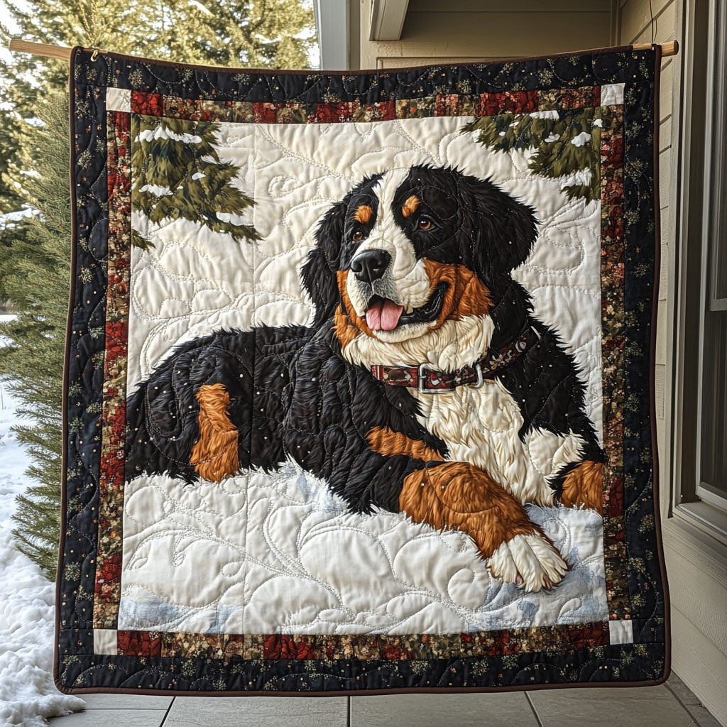 Bernese Mountain Path Quilted Blanket July 4 Apparel Gift For Table Decor - Tradiviet