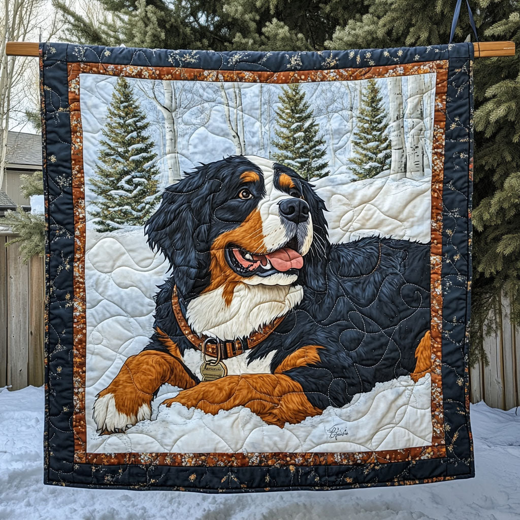 Bernese Mountain Retreat Quilted Blanket July 4 Decor Gift For Shelf Decor - Tradiviet