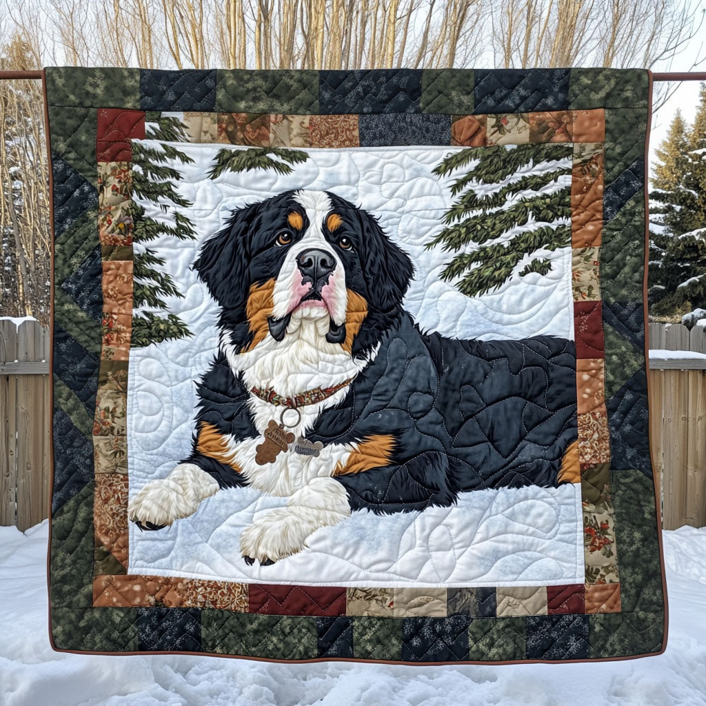 Bernese Snowy Trails Quilted Blanket Semiquincentennial Patriotic Gifts - Tradiviet