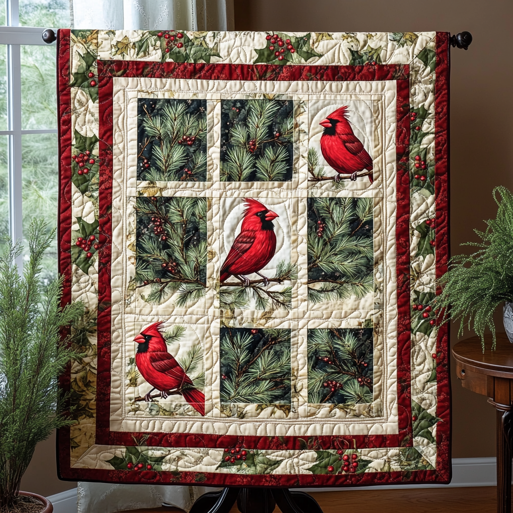 Berry Perch Quilt Quilted Blanket Celebrate America's 250th Gifts For A Patriotic Person - Tradiviet