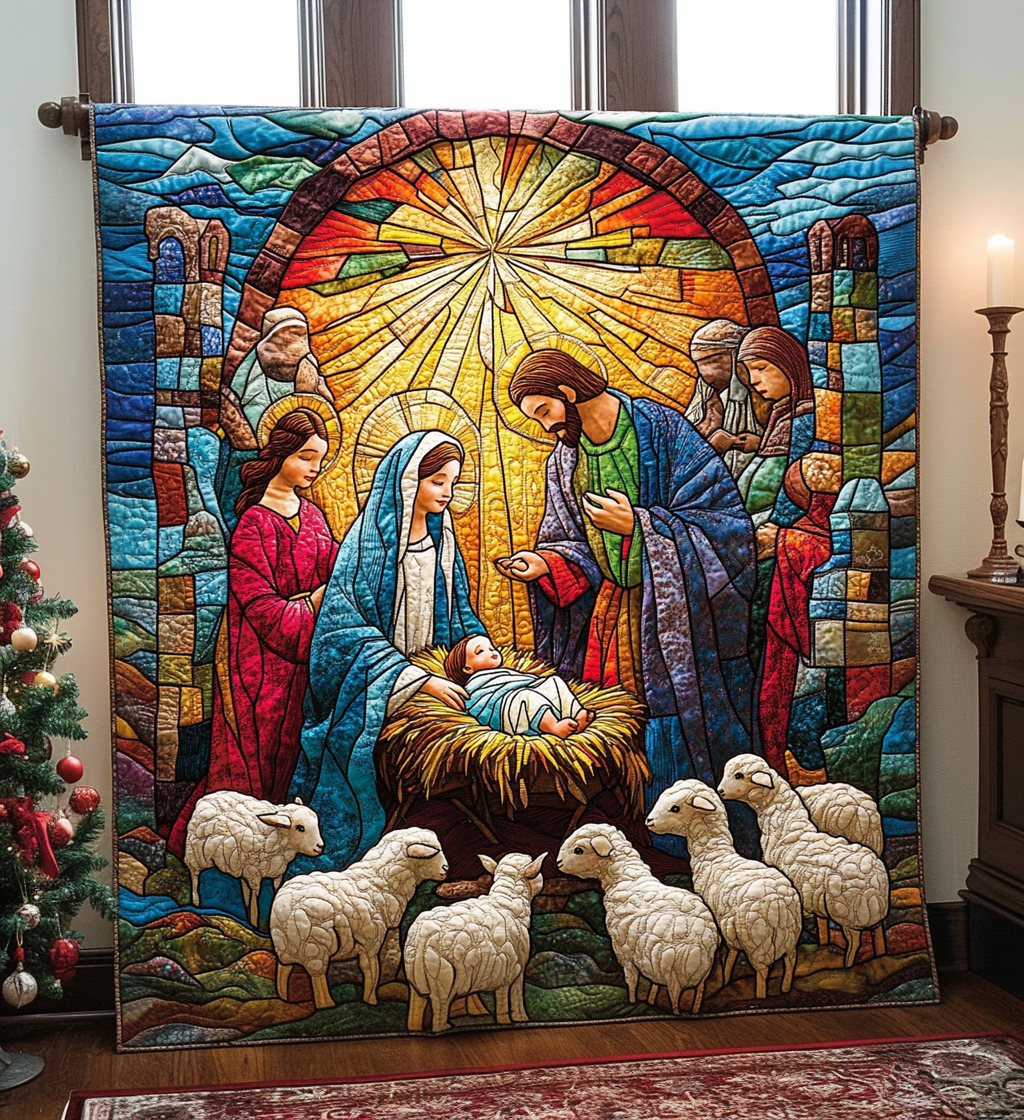 Bethlehem Blessing Quilted Blanket Celebrating USA 250 Patriotic Gifts For Women - Tradiviet