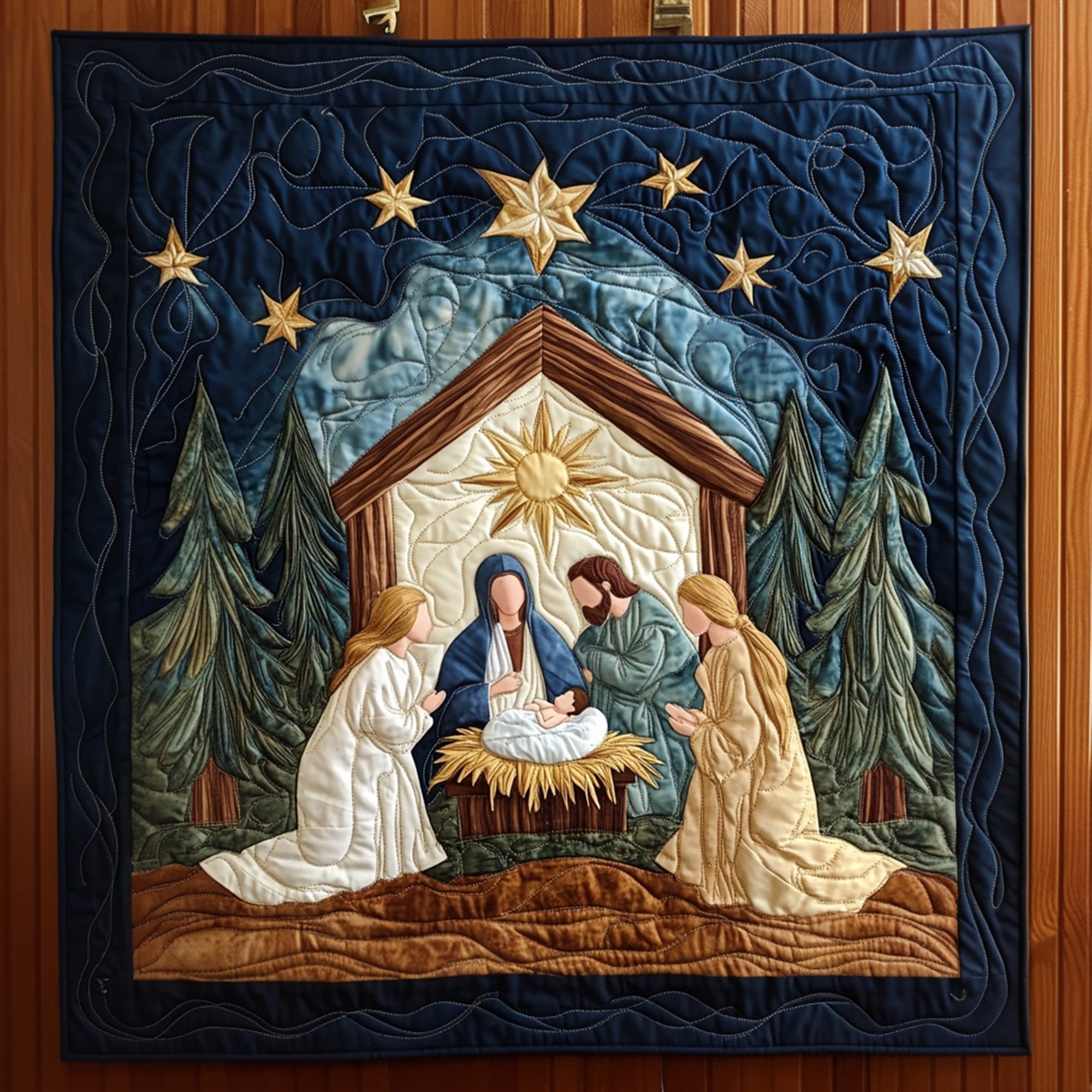 Bethlehem Night Quilted Blanket Holiday Decorations Patriotic Themed Gifts - Tradiviet