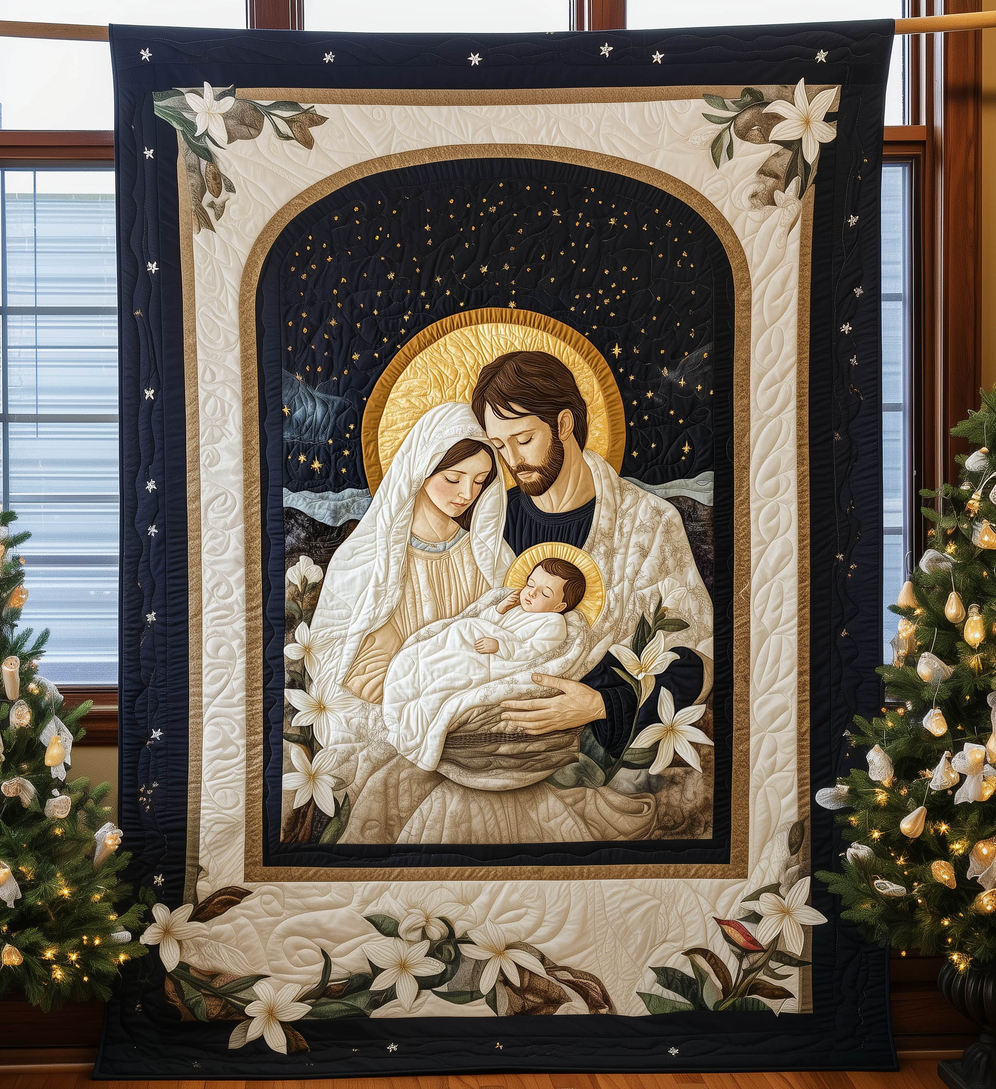Bethlehem Night Quilted Blanket House Decorations Gift For Patriots - Tradiviet