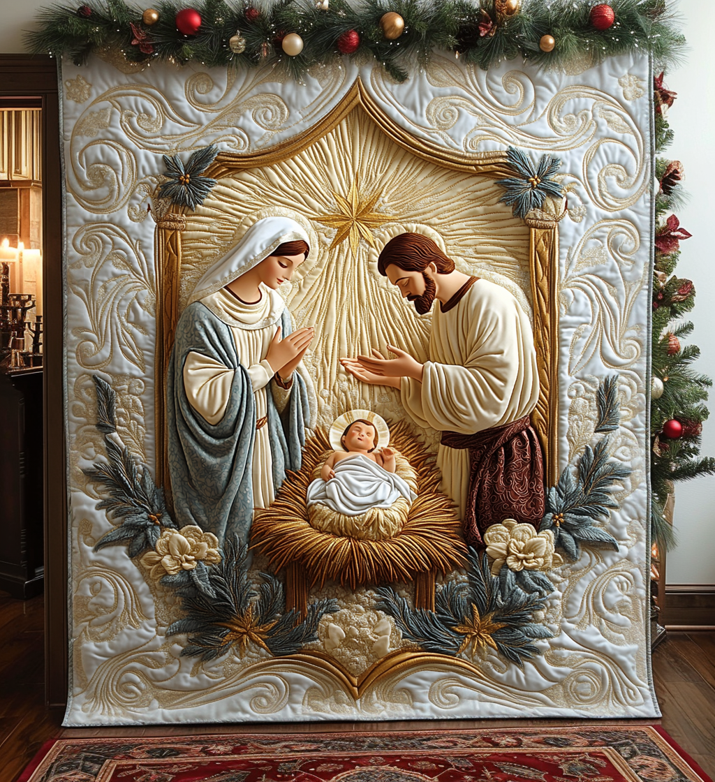 Bethlehem Peace Quilted Blanket Vacation House Decoration Gifts For 4Th Of July - Tradiviet