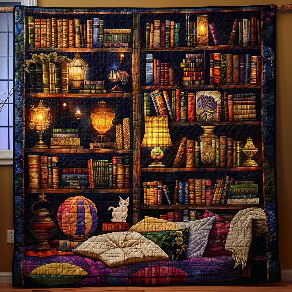 Bibliophile's Corner Quilted Blanket Indoor Holiday Decorations Gift For Brother - Tradiviet