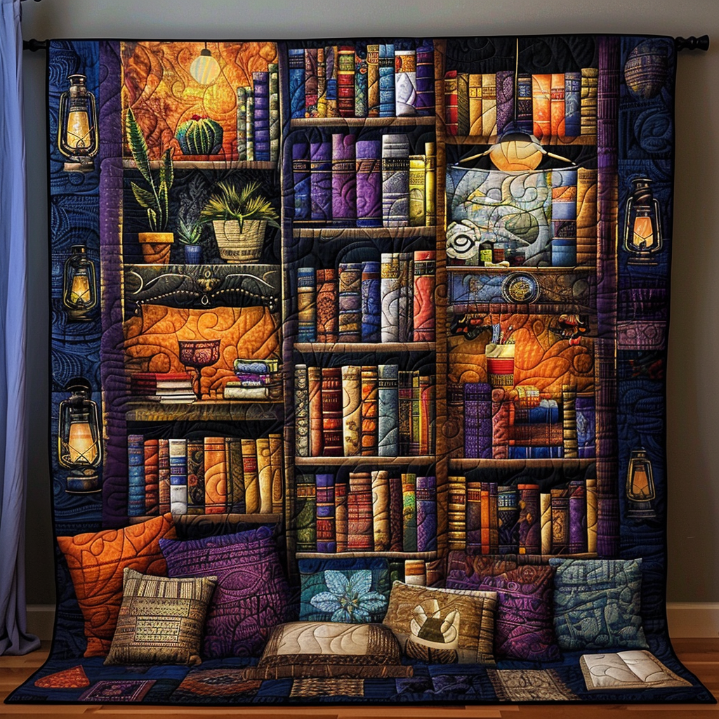 Bibliophile's Dream Quilted Blanket Room Decor Ideas Gift For Daughter - Tradiviet