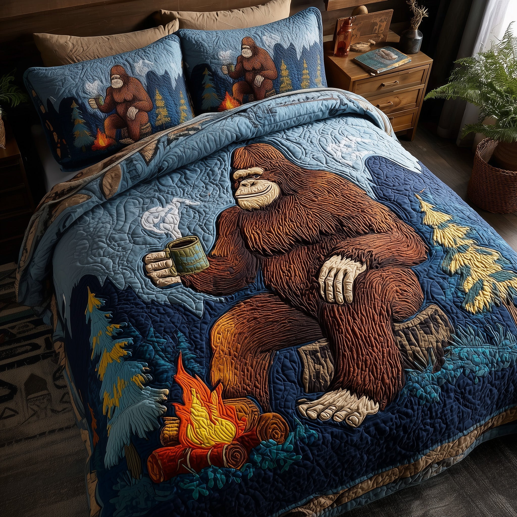 Bigfoot Quilted Bedding Set Bigfoot Home Finish Gift For Bigfoot - Tradiviet