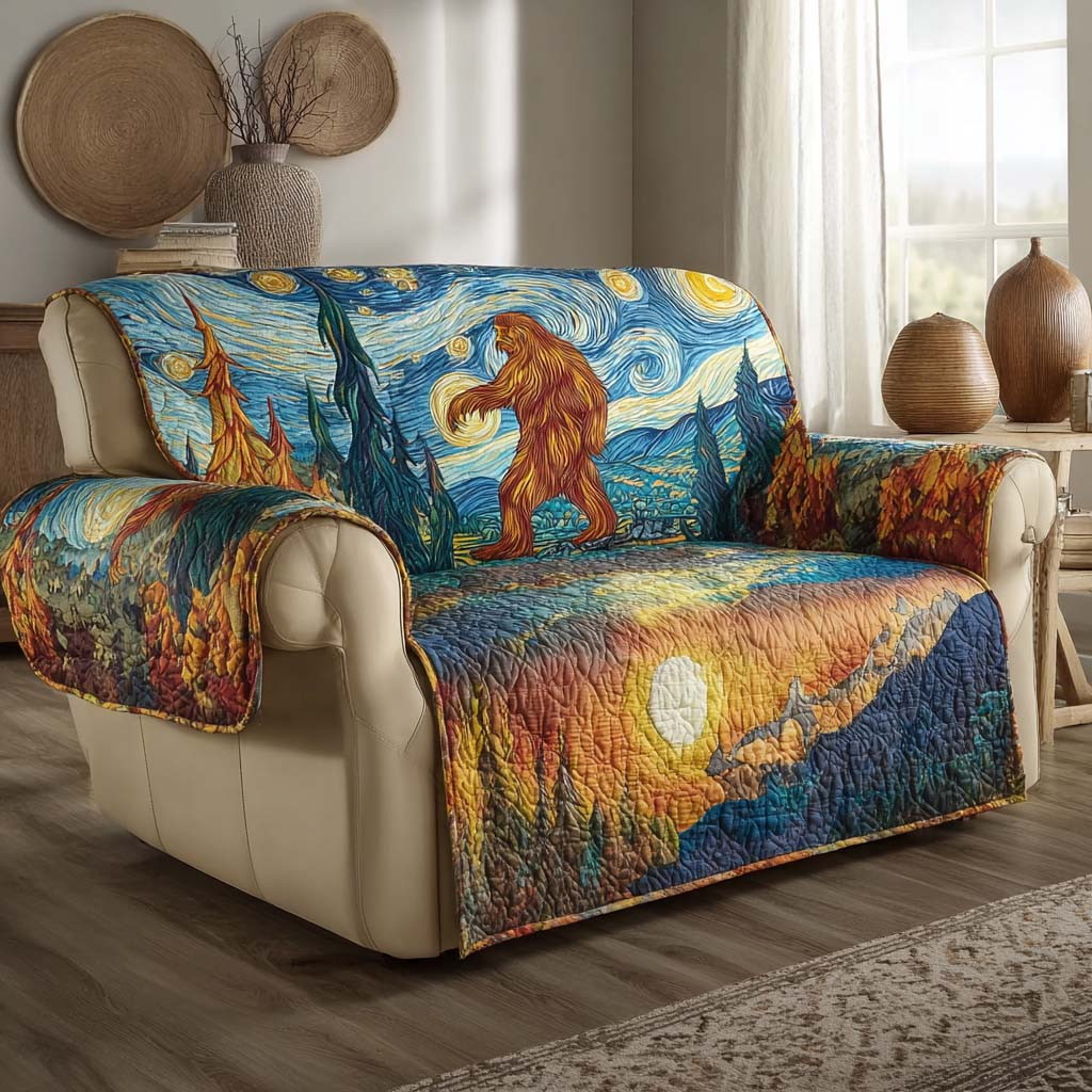 Bigfoot Starry Swirl Quilted Sofa Cover Sofa Saver Covers Bigfoot Sasquatch Gifts - Tradiviet