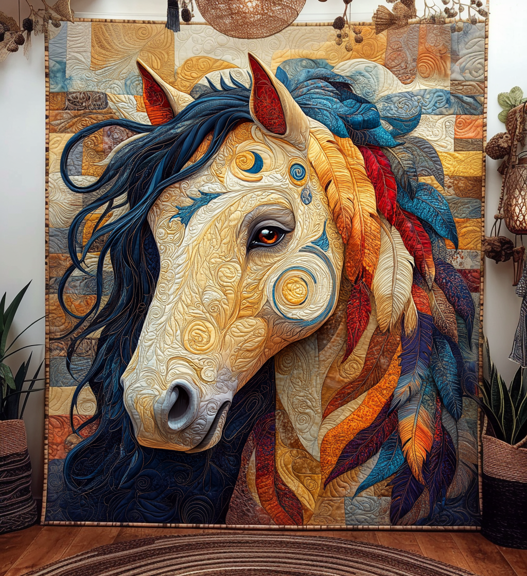 Binding Horse Quilted Blanket Decorating Your Home Gift For Bestie - Tradiviet