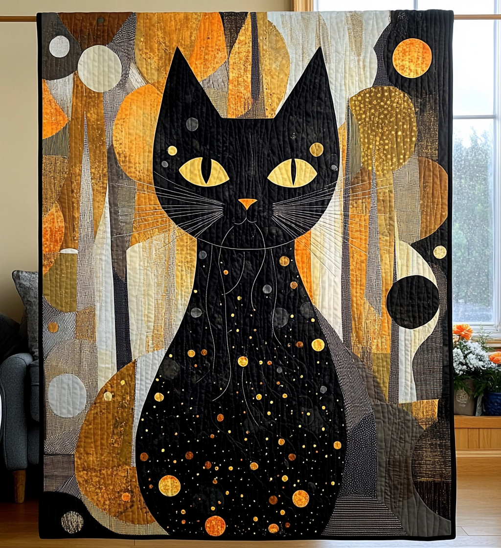Black Cat Dream Quilted Blanket 1776 2026 Merch Gift For House Decor - Tradiviet