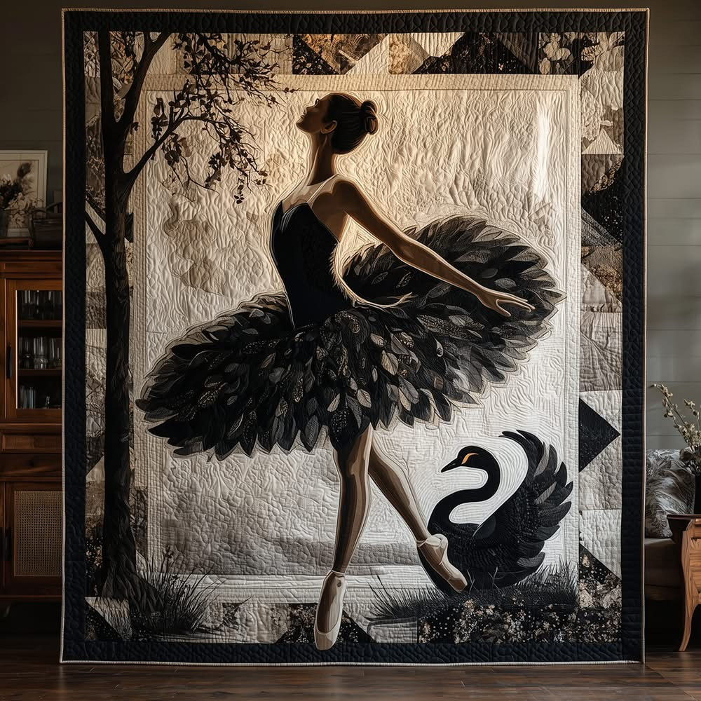 Black Swan Ballet Quilted Blanket Christmas Ideas Gifts For Ballet Dancers - Tradiviet