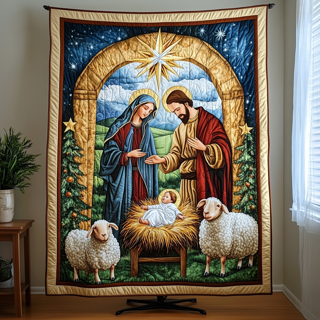 Blessed Birth Quilted Blanket Cute 4Th Of July Gift For Apartment Decor - Tradiviet