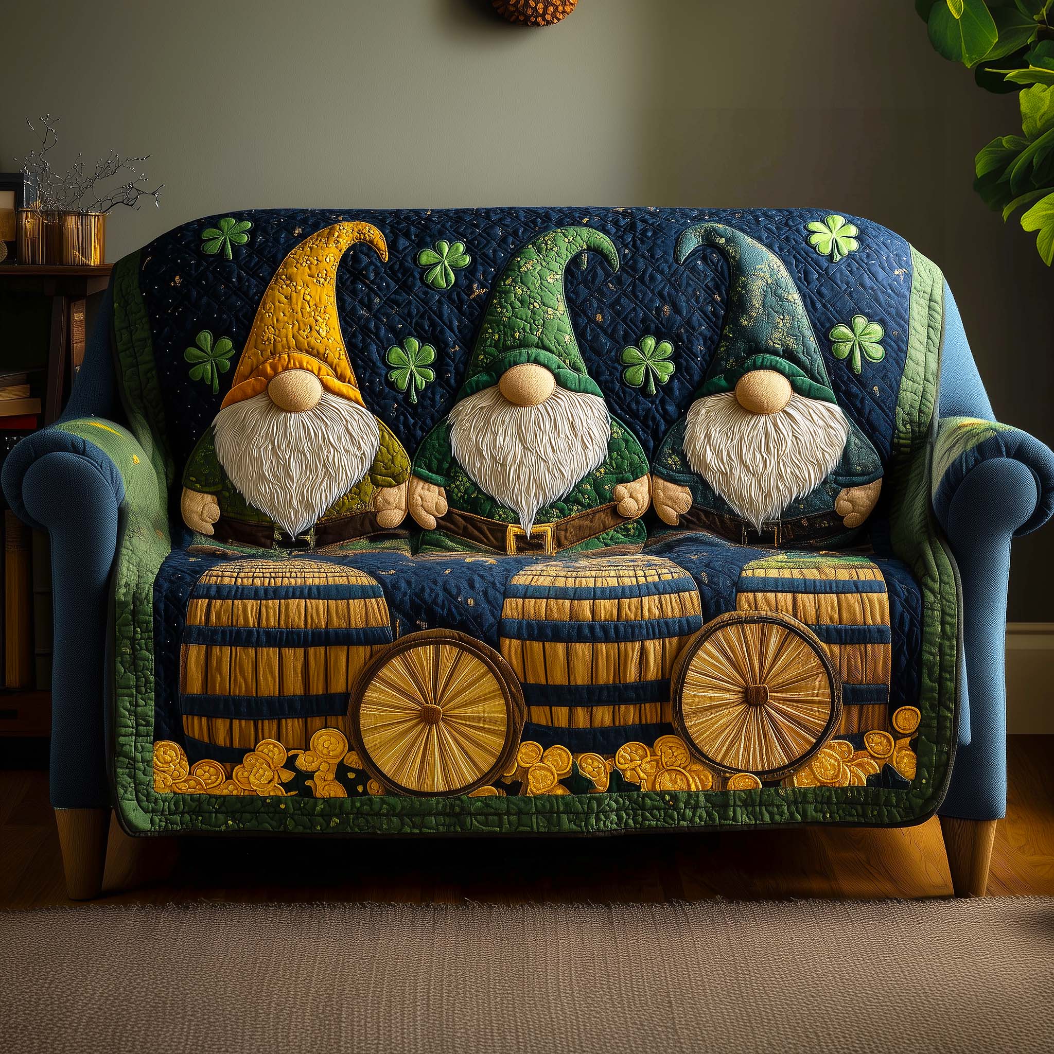 Blessed Home Quilted Sofa Cover Cozy Home Couch Cover Room Gift For Her - Tradiviet