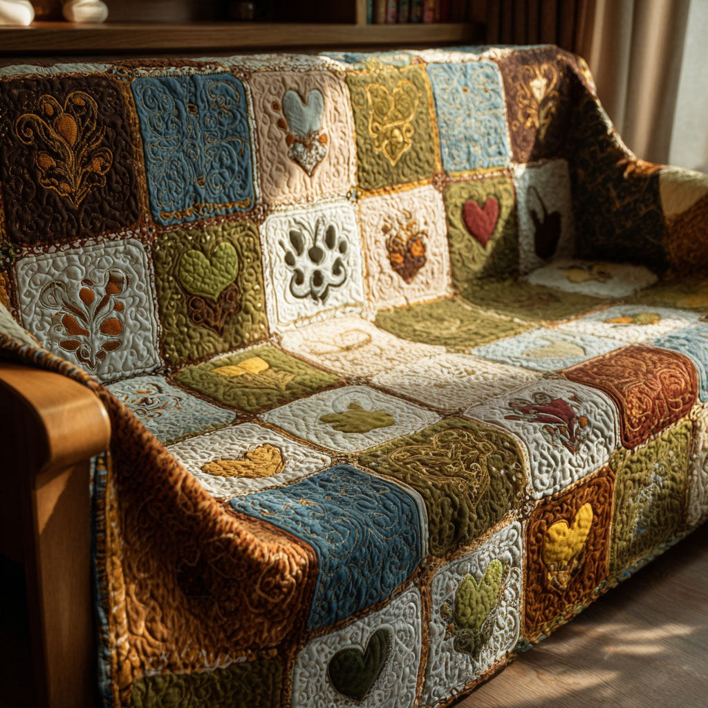 Bloom Comfort Quilted Sofa Cover Slipcover Couch Covers Best Presents For Dog Owners - Tradiviet
