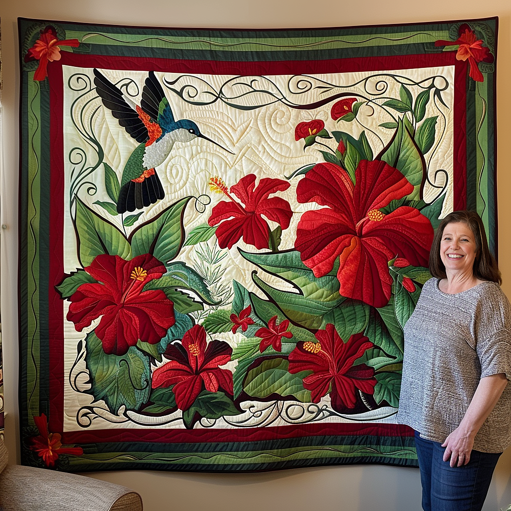 Blooming Beauty Quilted Blanket Home Decor Gift For Patriots - Tradiviet