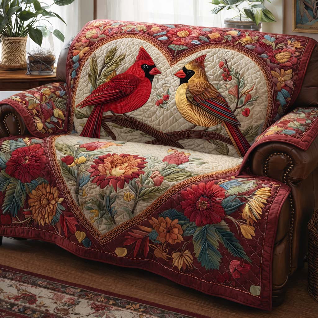 Blooming Explosion Quilted Sofa Cover Cozy Home Couch Cover Home Gifts For Her - Tradiviet