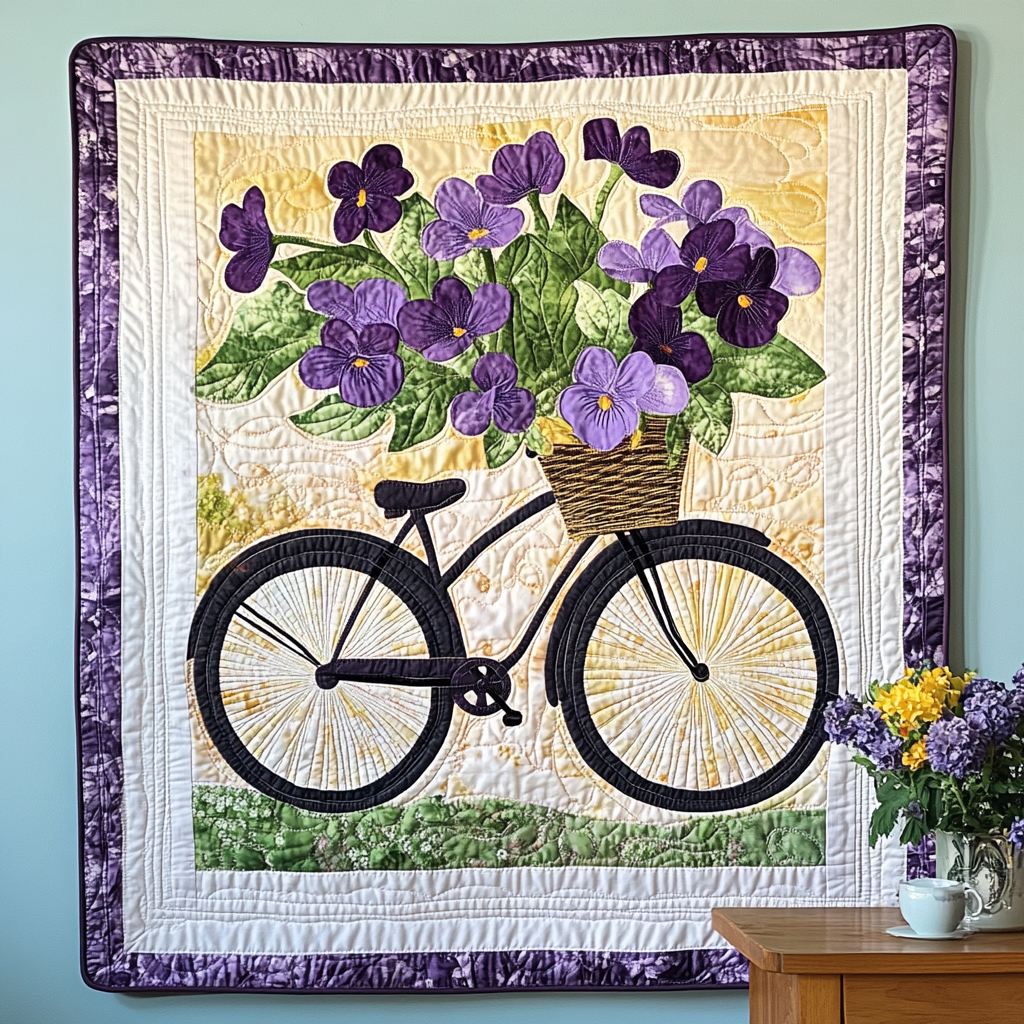 Blooming Ride Art Quilted Blanket Bedroom Decorations Gift For Kids - Tradiviet