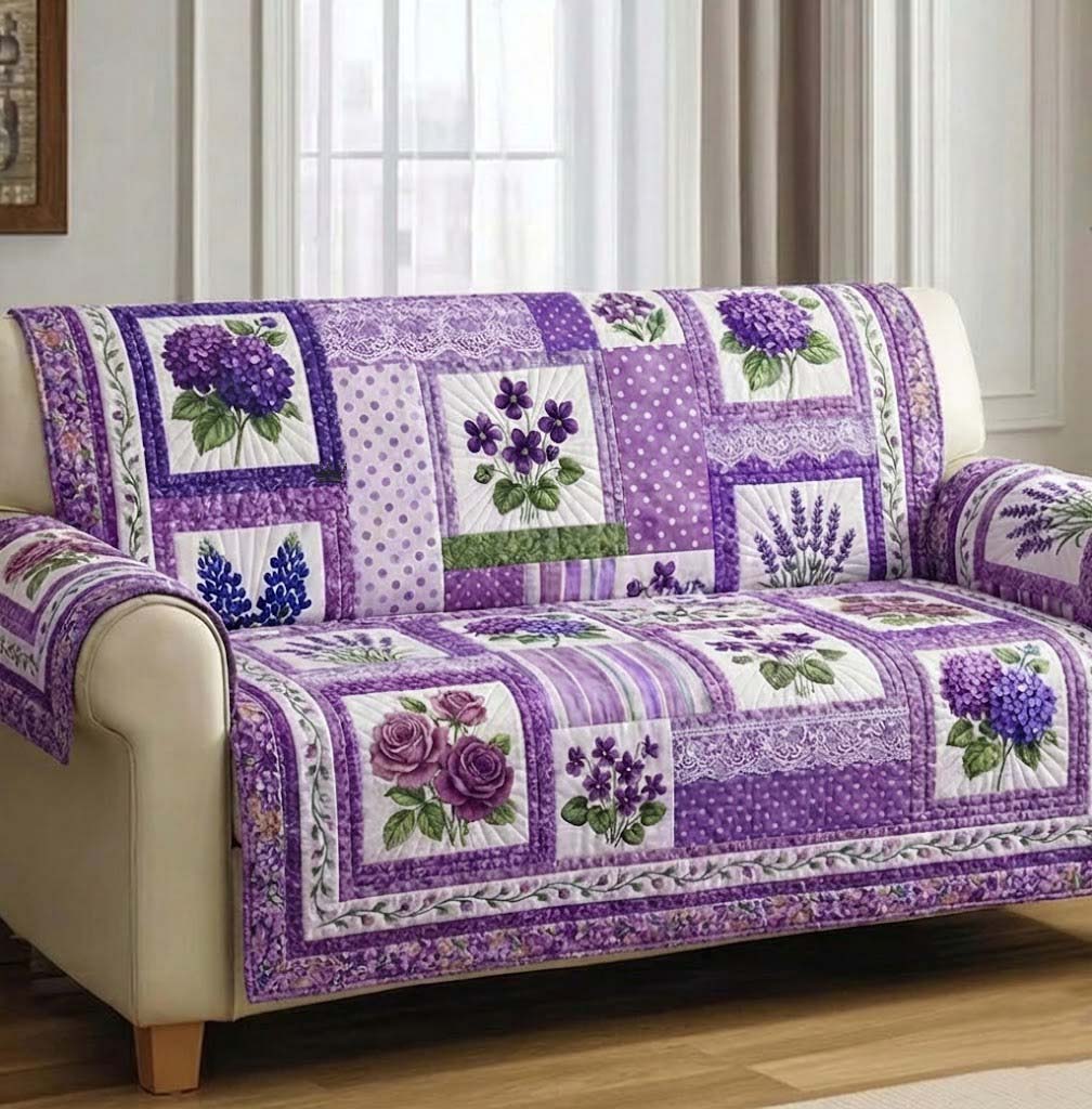 Blooming Season Quilted Sofa Cover Cozy Home Couch Cover Best Housewarming Gift Ideas - Tradiviet