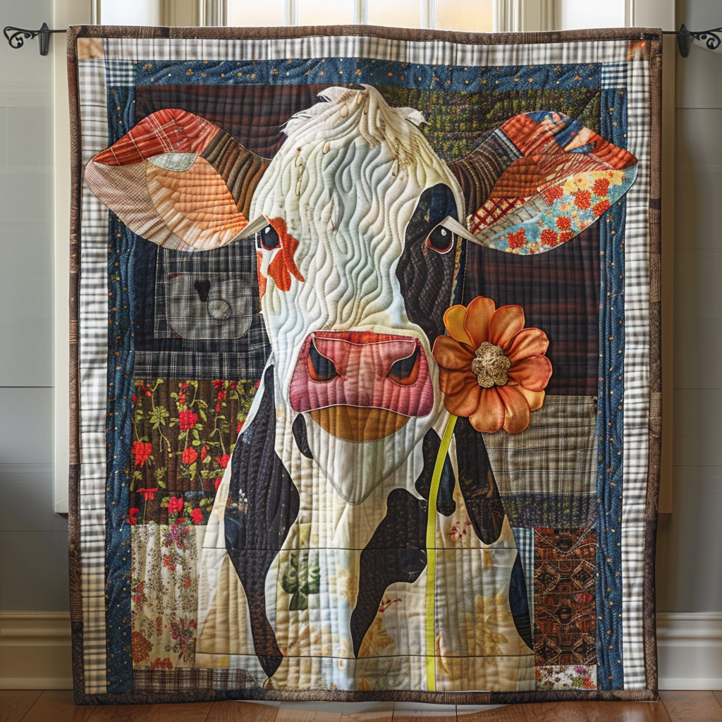 Blossom & Bovine Quilted Blanket House Decorations Inside Gift For House Decor - Tradiviet