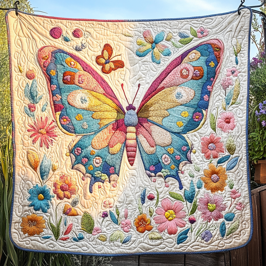 Blossom Breeze Quilted Blanket 4Th Of July Clothes Gift For Boho Decor - Tradiviet