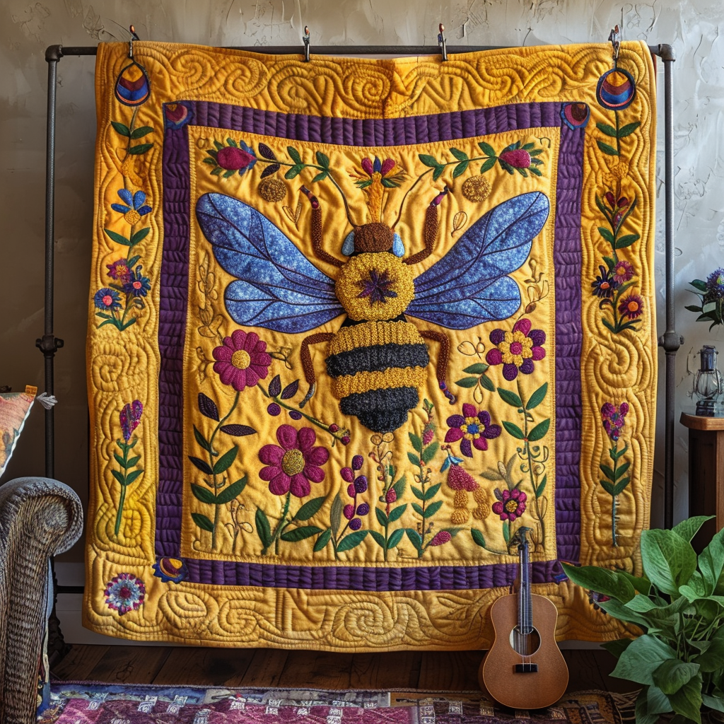 Blossom Buzz Quilted Blanket America 250Th Anniversary Gift For Cozy Home - Tradiviet