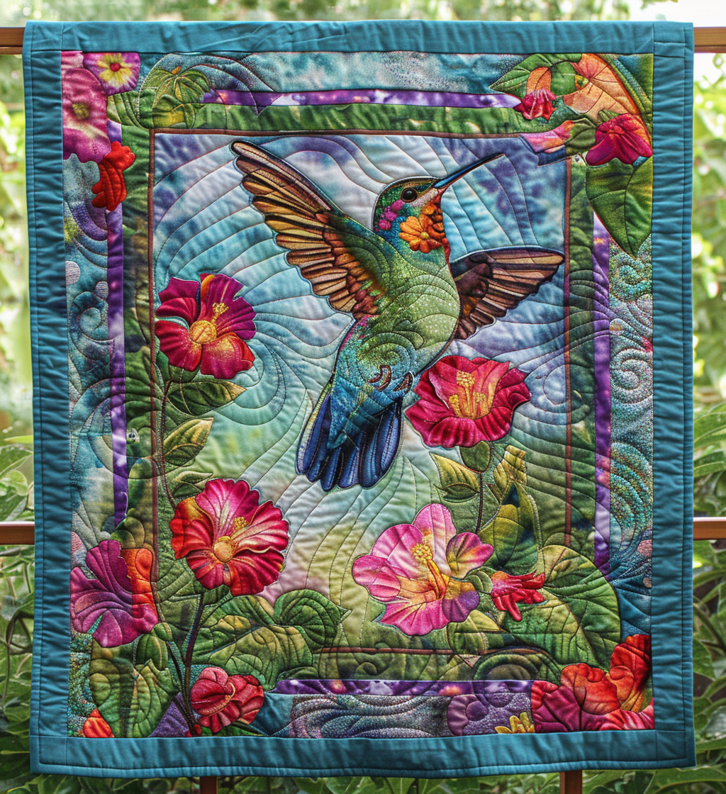 Blossom Garden Quilted Blanket America Land Of The Free Gift For Home Lover - Tradiviet