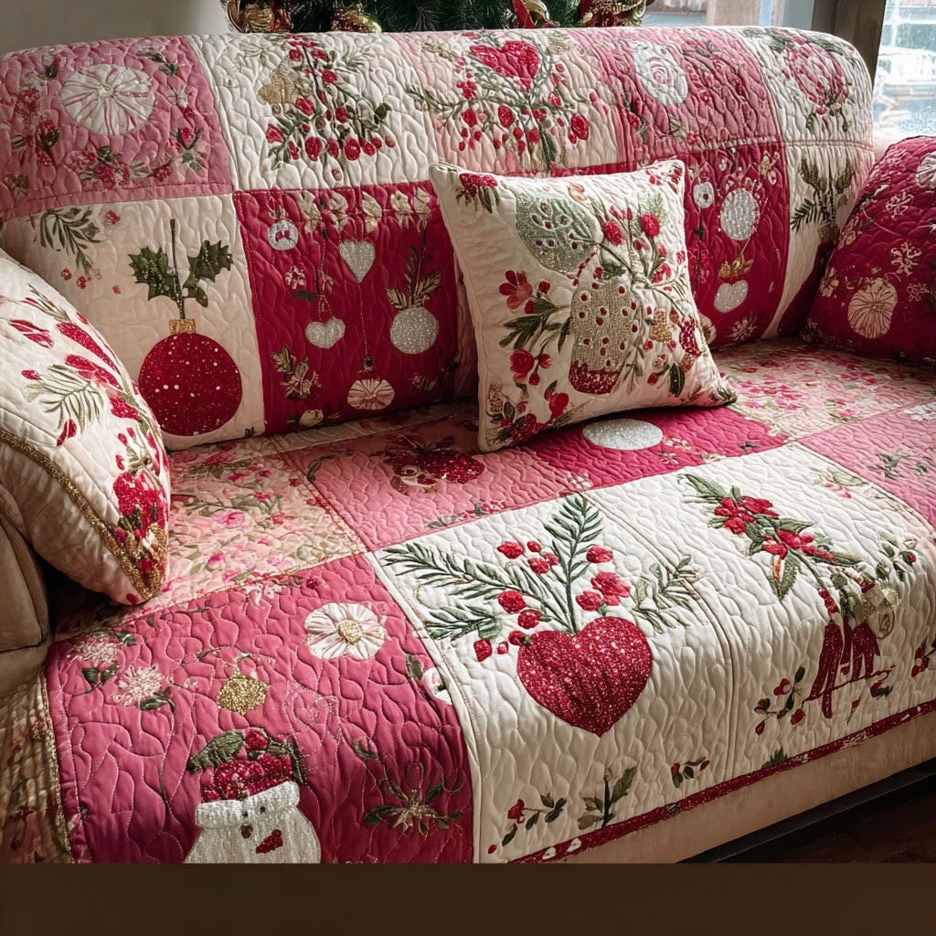 Blossom Heart Lane Quilted Sofa Cover Christmas Decorations Indoor Family Christmas Present Ideas - Tradiviet