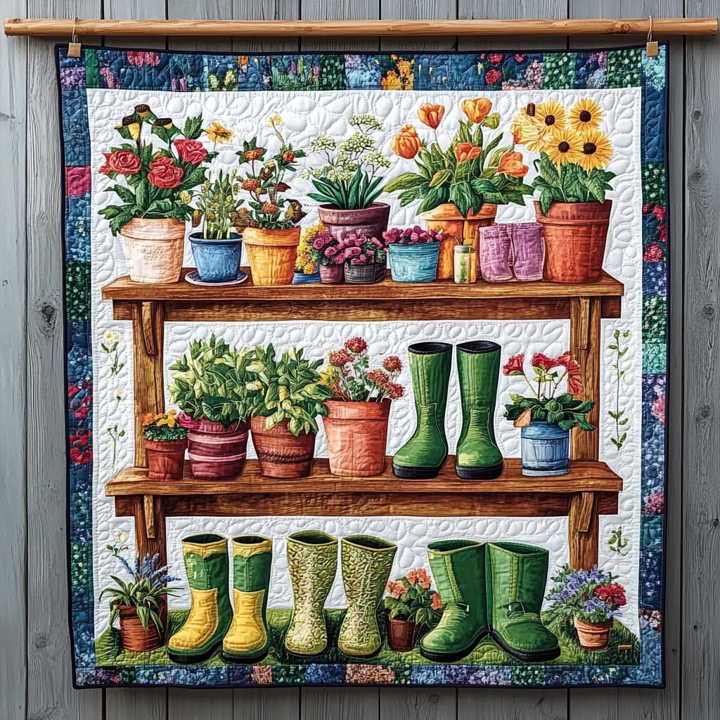 Blossom Shelf Quilted Blanket Cute 4Th Of July Gift For Family Decor - Tradiviet