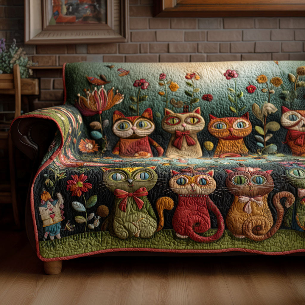 Blossom Whiskers Quilted Sofa Cover Room Decor For Home Best Home Decor Gifts - Tradiviet