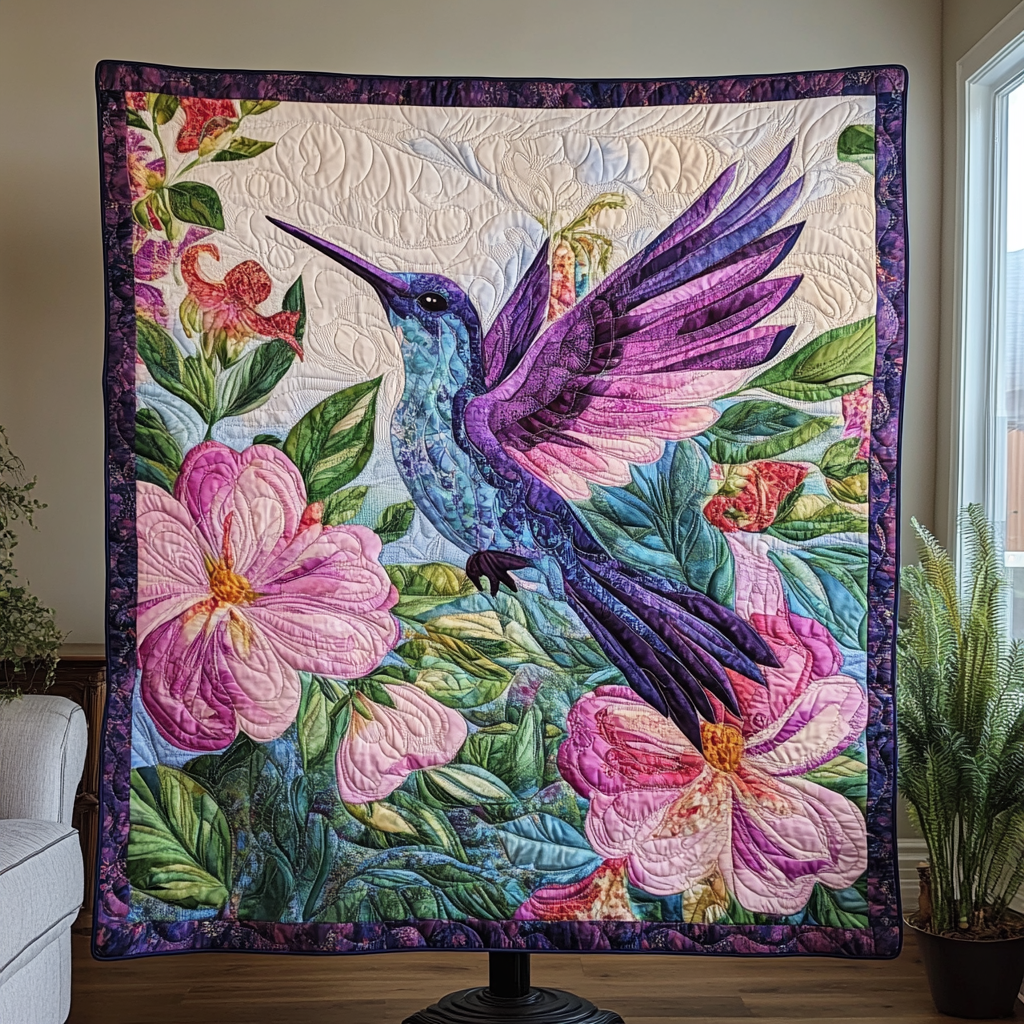 Blossoming Flight Quilted Blanket July 4 Decor Patriotic Gift Ideas - Tradiviet