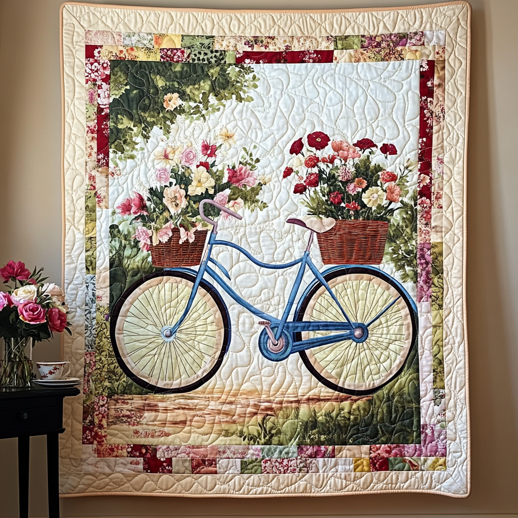 Blossoming Wheels Art Quilted Blanket Semiquincentennial Patriotic Gifts For Men - Tradiviet
