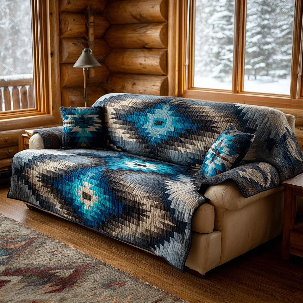 Blue Canyon Quilted Sofa Cover Modern Home Room Decor Gifts For Living Rooms - Tradiviet