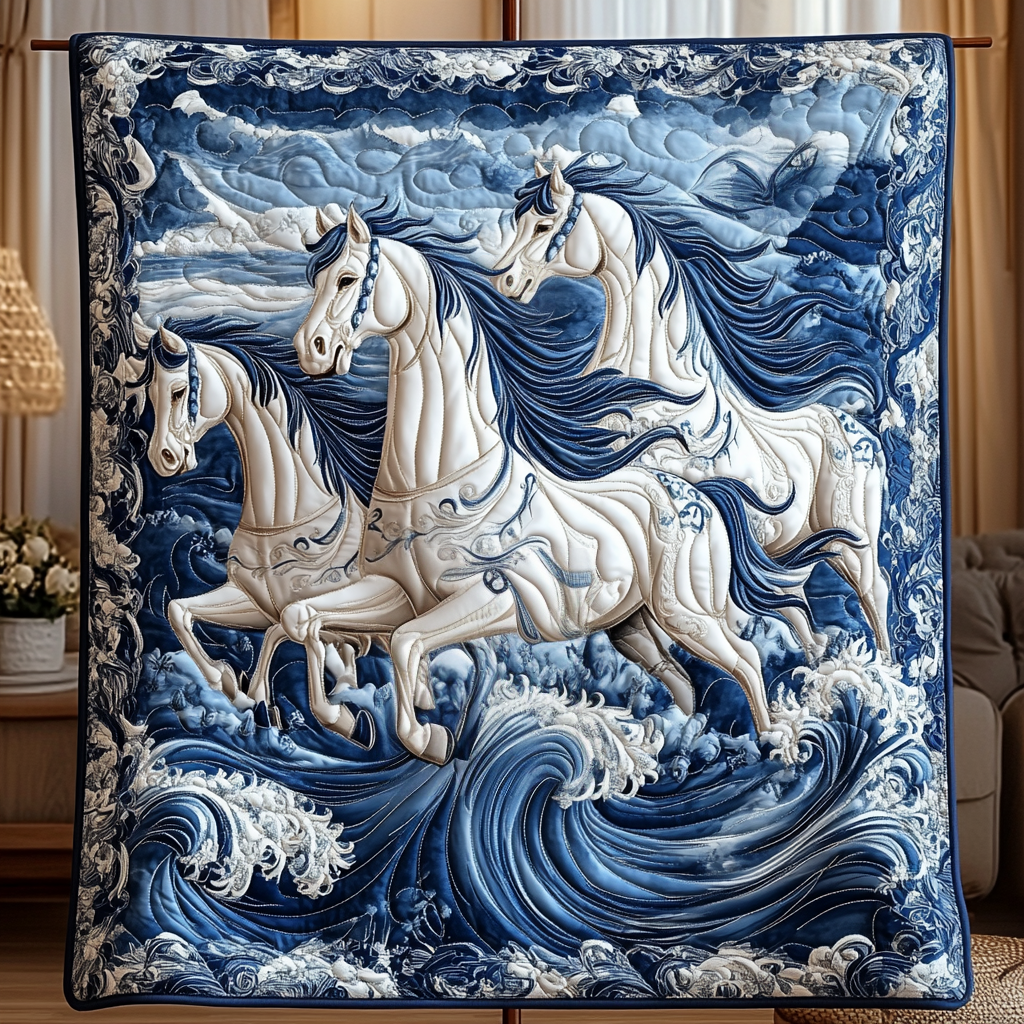 Blue Majesty Quilted Blanket Indoor Decorations Gift For Dad - Tradiviet