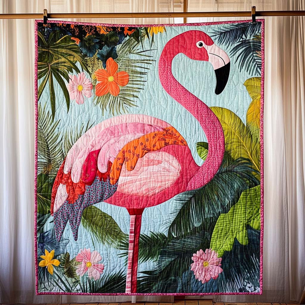 Blushing Bird Quilted Blanket Aesthetic Room Decor Gift For Kids - Tradiviet