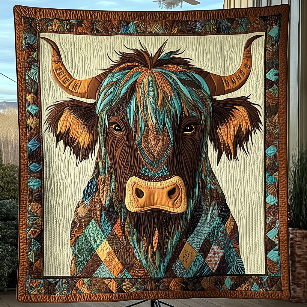 Bohemian Highland Charm Quilted Blanket Room Decoration Items Gift For Teacher - Tradiviet