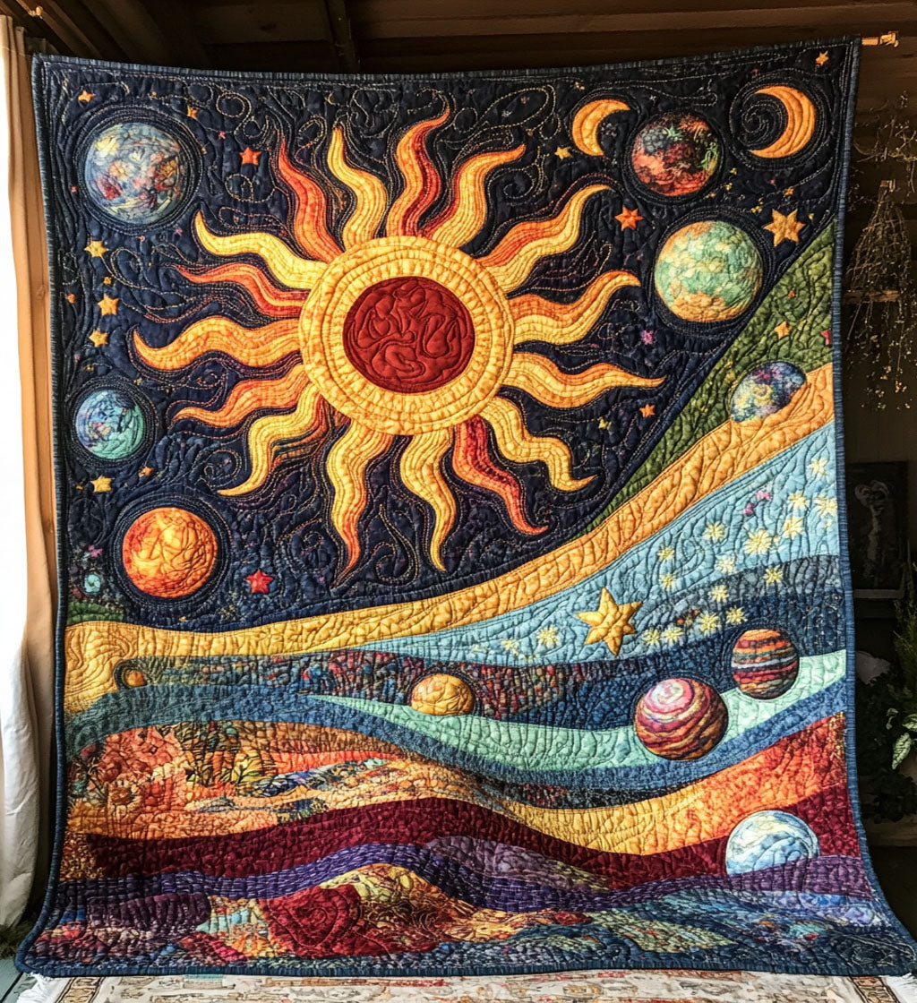 Boho Cosmic Serenity Quilted Blanket Room Decor Gift For House Decor - Tradiviet
