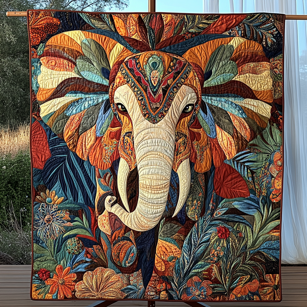 Boho Elephant Dreams Quilted Blanket Holiday Home Decor Gift For Wall Decor - Tradiviet