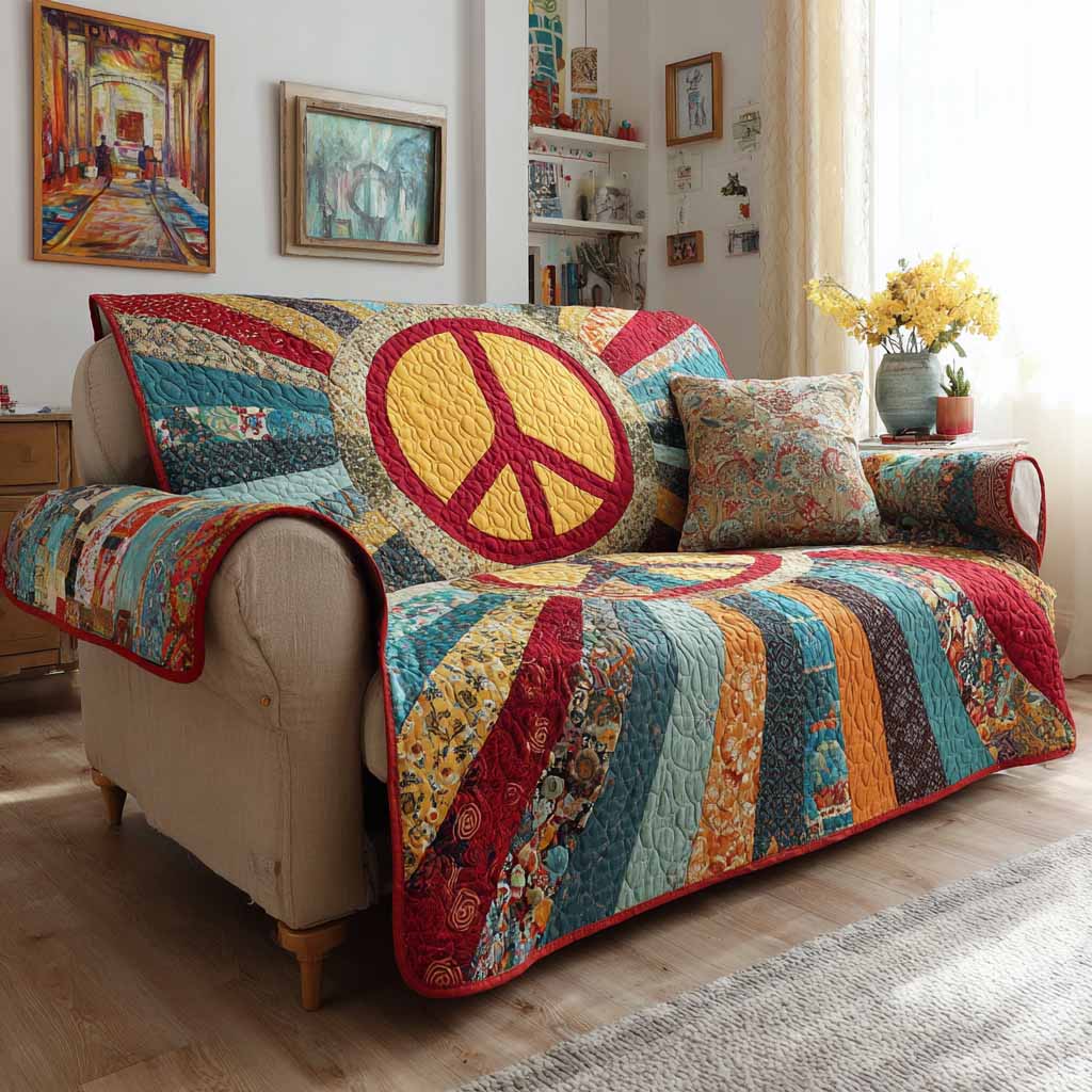 Boho Freedom Quilted Sofa Cover Table Room Decor Cute Room Decor Gifts - Tradiviet