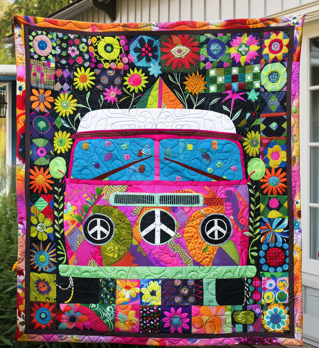 Boho Van Bliss Quilted Blanket Room Decorations Gift For Living Room - Tradiviet