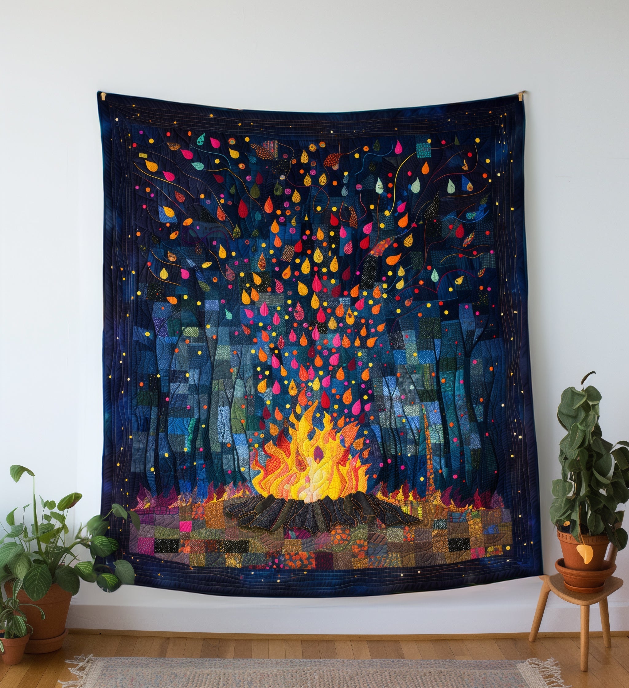 Bonfire Nights Quilted Blanket Best 4Th Of July Gift For Cute Decor - Tradiviet