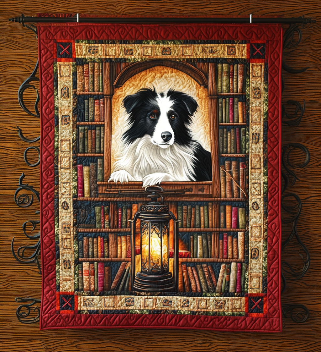 Book Collie Quilted Blanket Independence Day 2026 Patriotic Gifts - Tradiviet