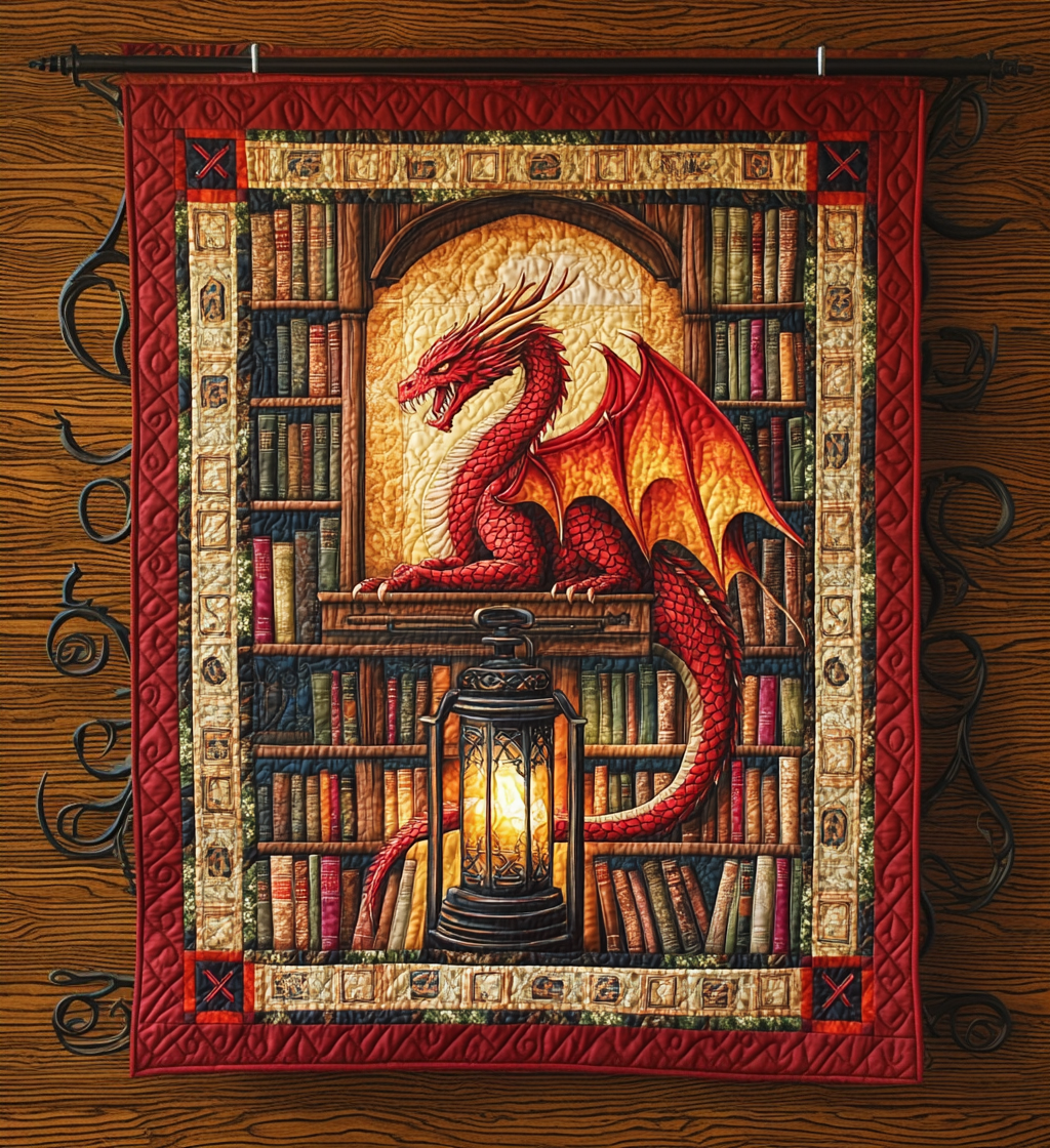 Book Wyrm Quilted Blanket July 4 Decor Patriotic Gifts For Men - Tradiviet