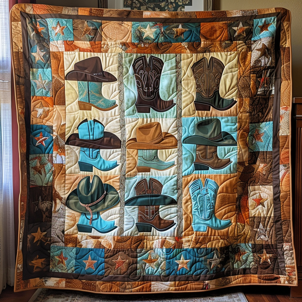 Boots and Buckles Quilted Blanket 7th July 1776-2026 Gifts For Independence Day - Tradiviet