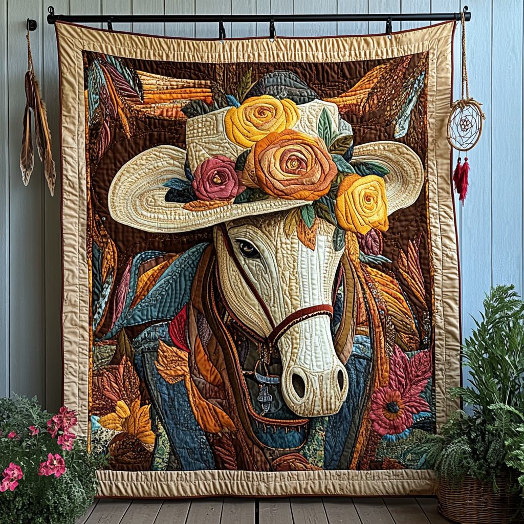 Boots and Spurs Quilted Blanket Holiday Decorations Gift For Mom - Tradiviet