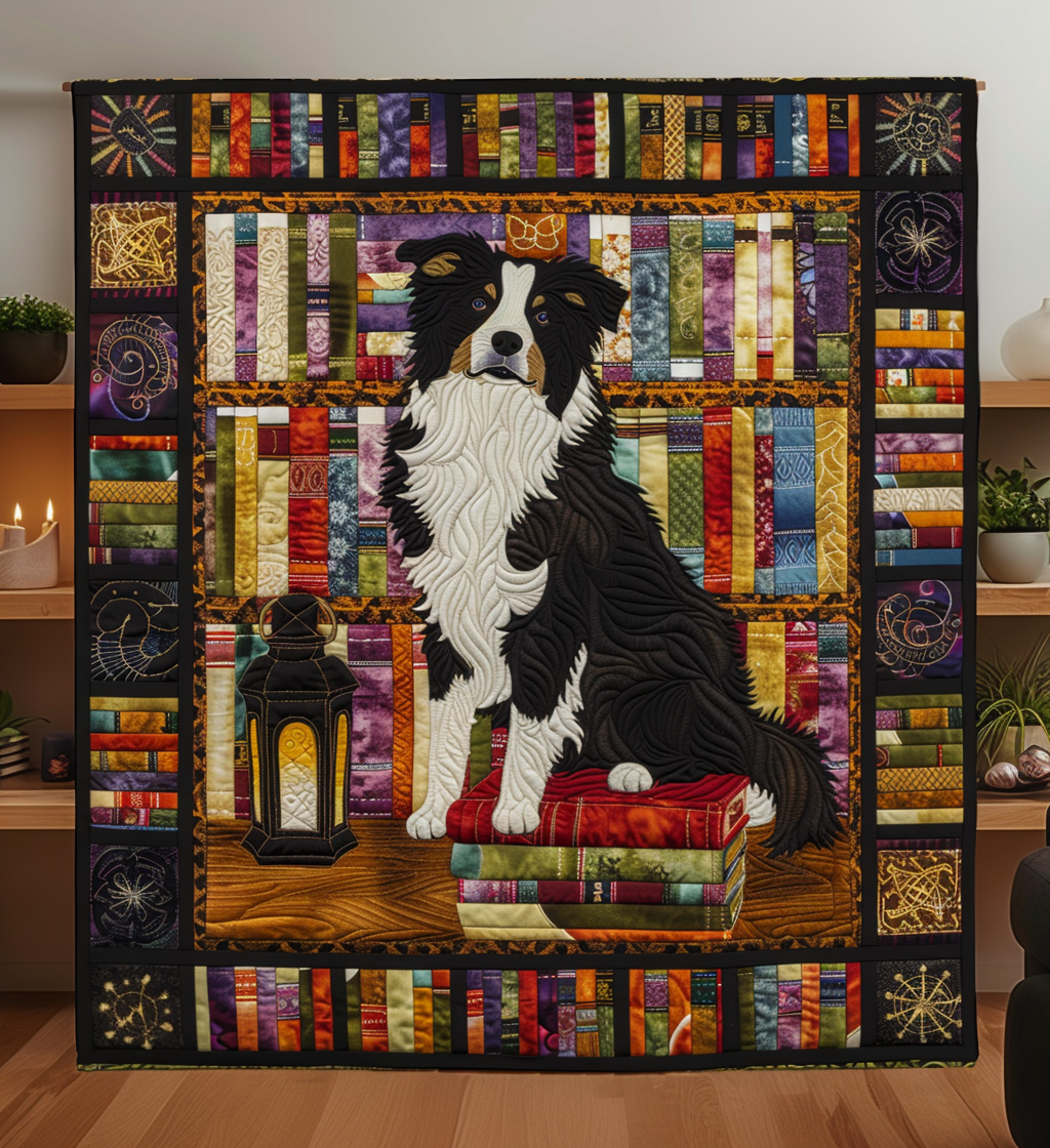 Border Collie Of Knowledge Quilted Blanket Room Decor Gift For Wife - Tradiviet