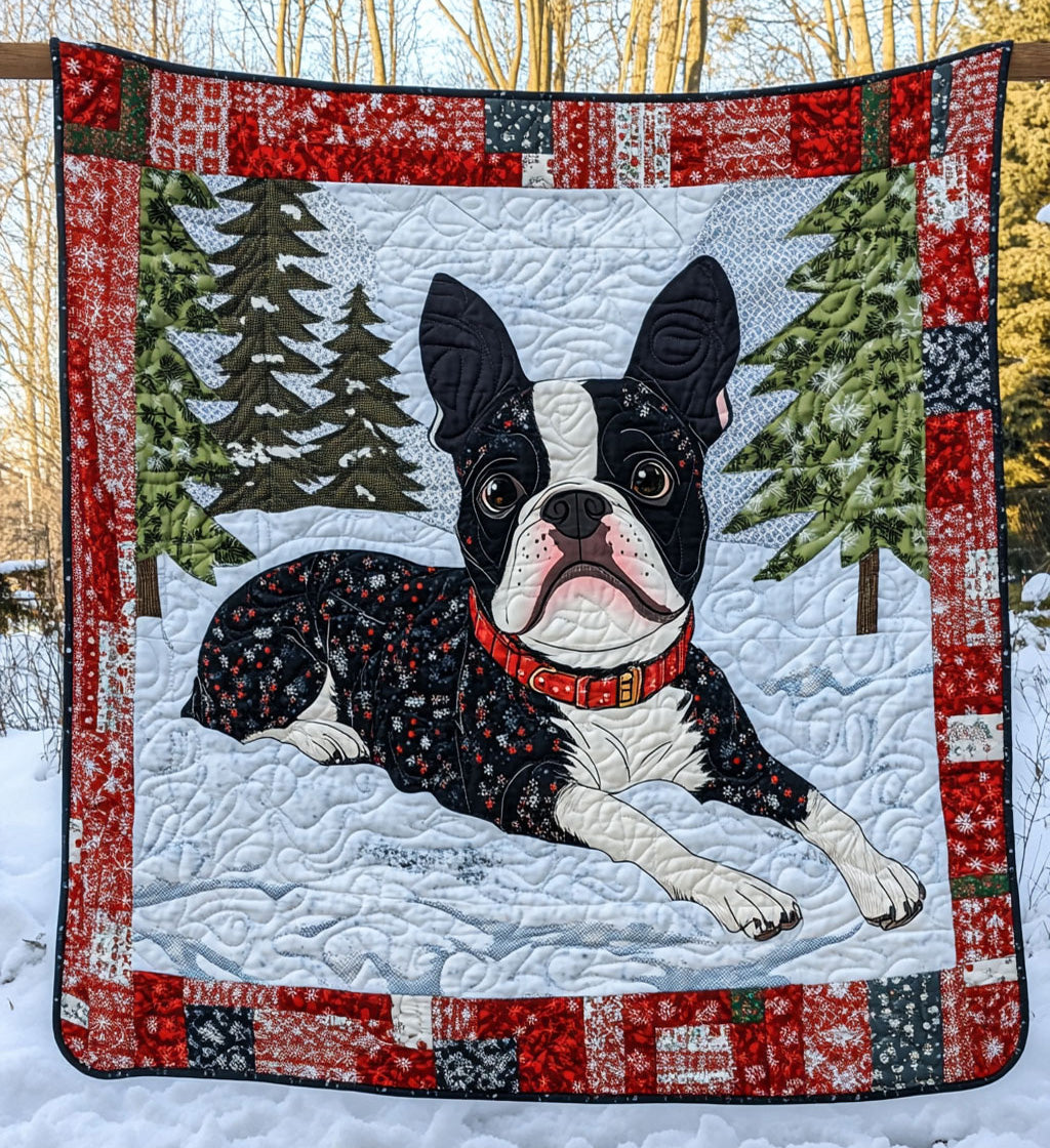 Boston Buddy Quilted Blanket Decorations Gift For Husband - Tradiviet