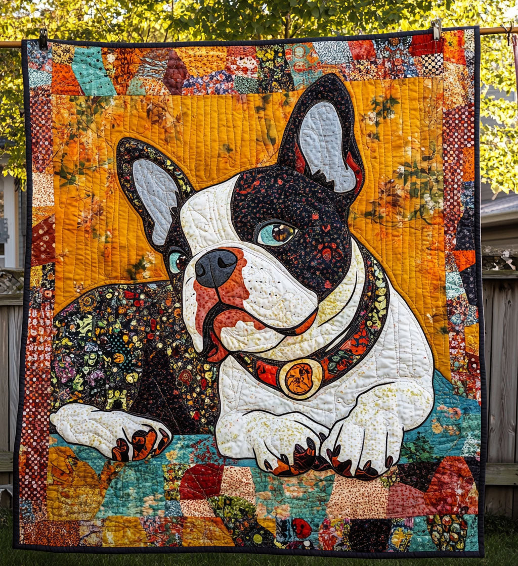 Boston Paws Quilted Blanket Living Room Decor Gift For Aunt - Tradiviet