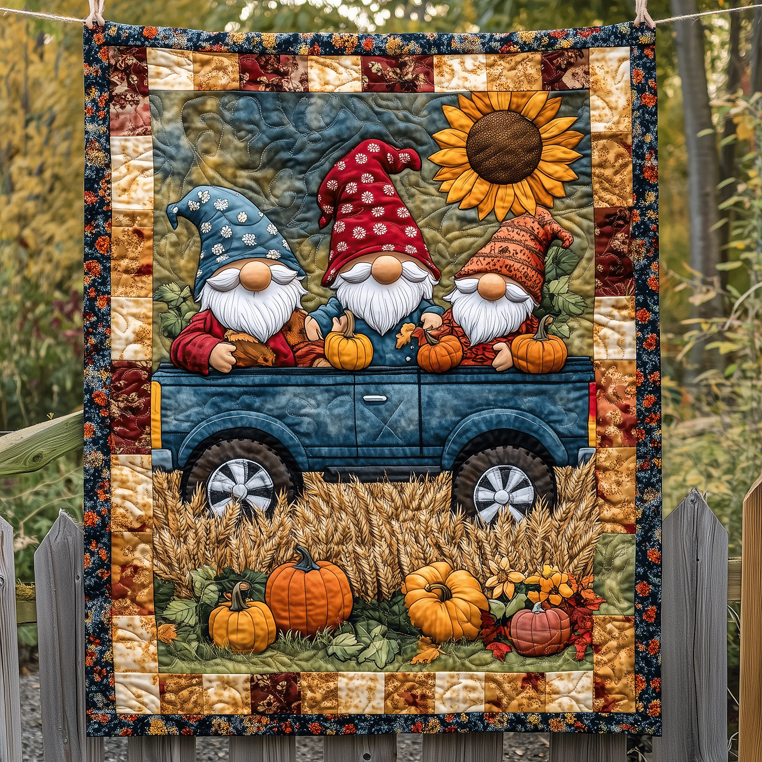 Bountiful Harvest Quilted Blanket Cute Room Decor Gift For Women - Tradiviet